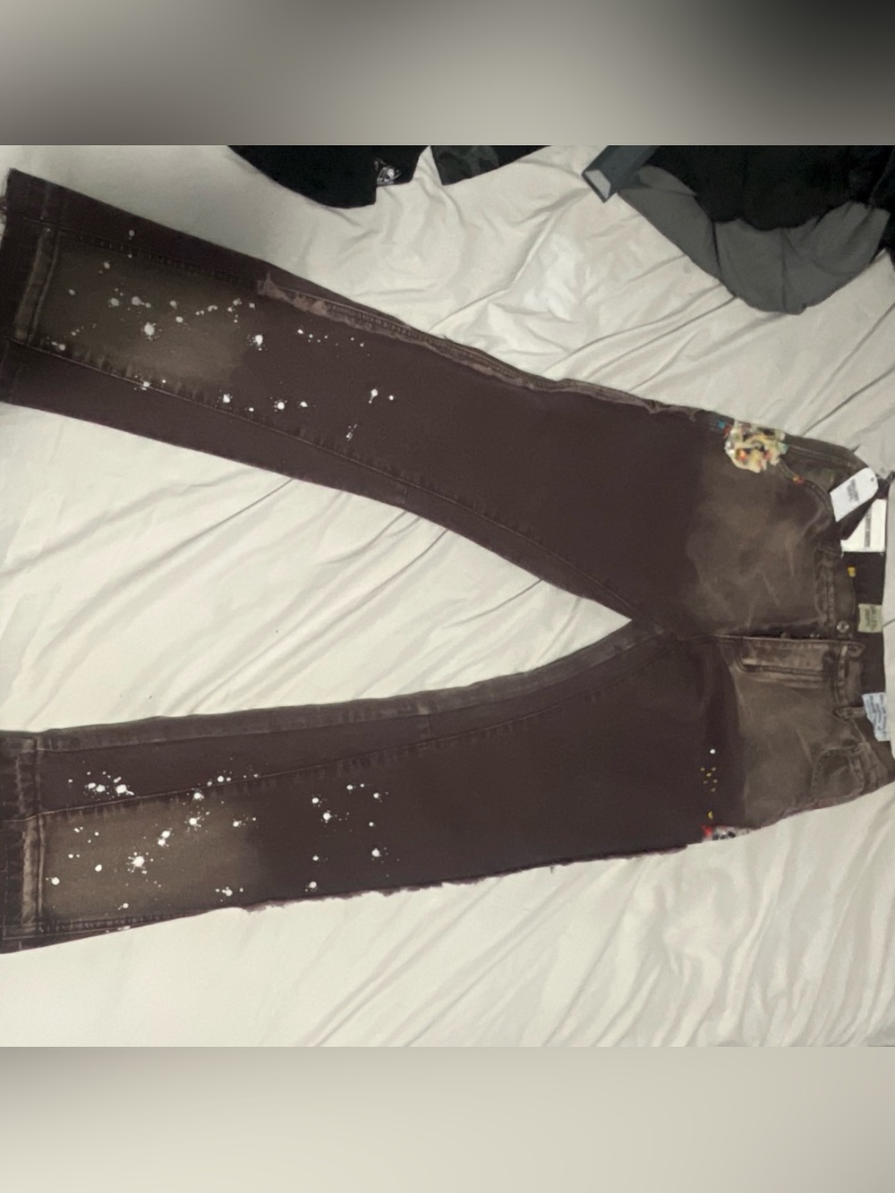 Gallery Dept Brown Paint-Splatter Skinny Jeans